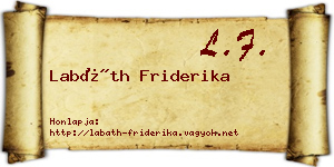 Labáth Friderika névjegykártya